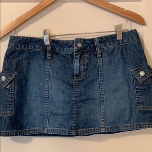 Denim mini skort